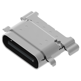 XB-ATCF-08-002 TYPE C 8P 母座防水拉伸壳四脚护套L=7.65MM,SMT不外露,充电版